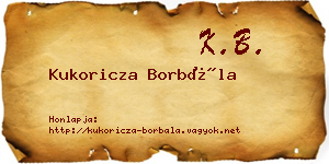 Kukoricza Borbála névjegykártya